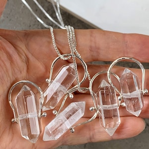 Crystal Rock Quartz April Birthstone Necklaces image 6