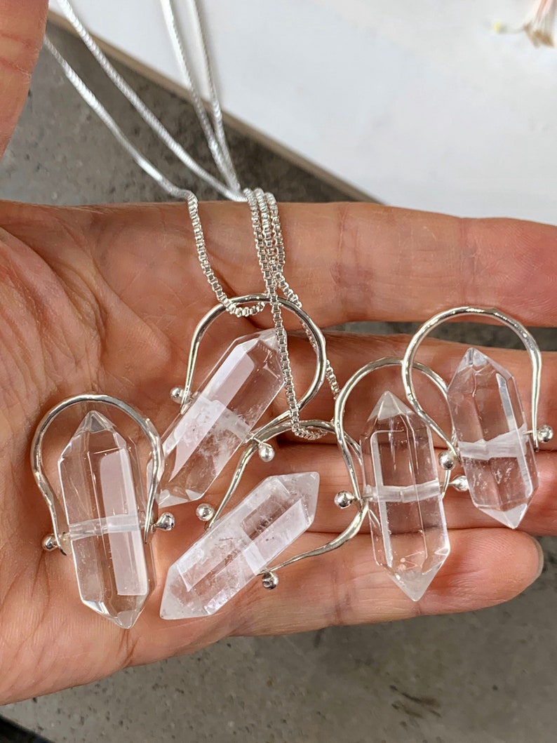 Crystal Rock Quartz April Birthstone Necklaces image 6