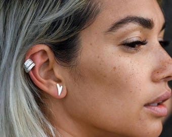 Sterling Silver Heart Stud Earrings: Minimalist Everyday Jewelry