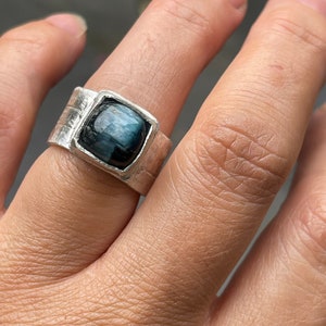 Blue Denim Tourmaline Custom Made Artisan Rings image 2