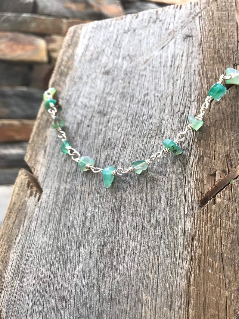 Green Gemstone Silver Necklace