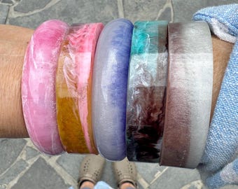Colorful Resin Art Bangles: Handmade Matte Finish Bracelet