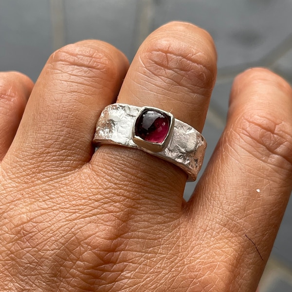 Blue Pink Watermelon Tourmaline Custom Artisan Rings