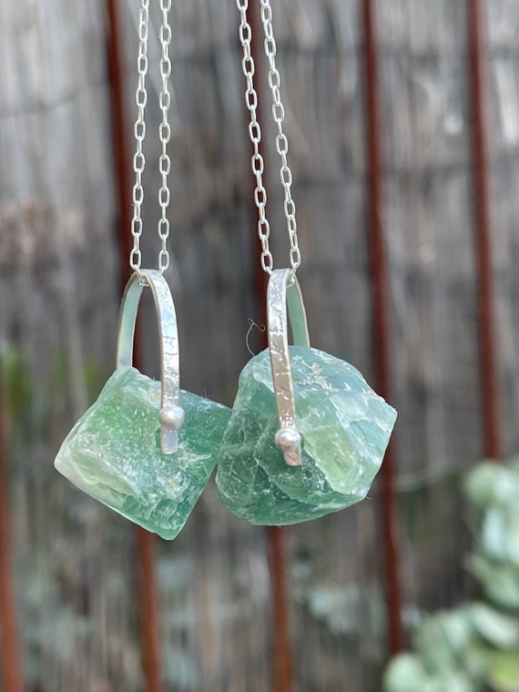 Buy Green Fluorite Crystal Necklace Pendant Online in India Etsy