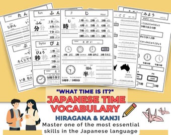 Podstawy japońskiego – arkusze ćwiczeń z hiragany i kanji | Pakiet do nauki języka do druku (PDF) – arkusz ćwiczeń z kanji, JLPT N5 dla początkujących