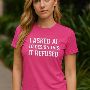 Funny AI Refusal Unisex Heavy Cotton Tee, Gift for Tech Lovers, AI Humor Shirt, Casual Wear, Unique Graphic Tee