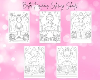 Ballet Positions Coloring Sheets