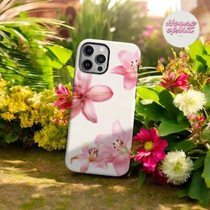 Pink Hibiscus Floral Phone Case – Tropical Flower Print Cover for iPhone 15 14 13 12 11 Pro Max | Summer Vibe Soft Protective Case