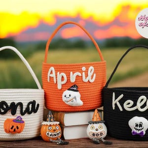 Trick or Treat Bag, Halloween Trick or Treat Basket, Trick or Treat Bucket, Halloween Candy Basket, Halloween Candy Bag, Halloween Tote