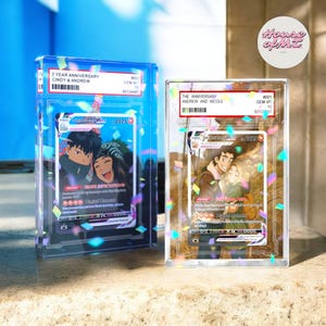 Personalized Anime-Inspired Anniversary Card, Custom Couple Photo Acrylic Plaque, Valentine&#39;s Day Gift for Him or Her