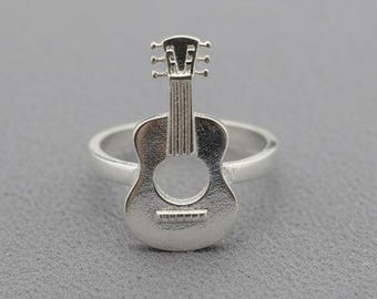 Sterling Silver Guitar Ring | Musician Jewelry Gift for men or woman | Music Band Lover