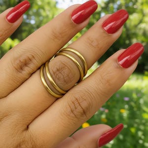 Anillo ajustable de soporte para la artritis, diseño dividido dorado / Regalo de Navidad
