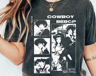 Cowboy Bebop Shirt, Spike Spiegel Faye Valentine Tee, Space Cowboy Anime Fan Gift