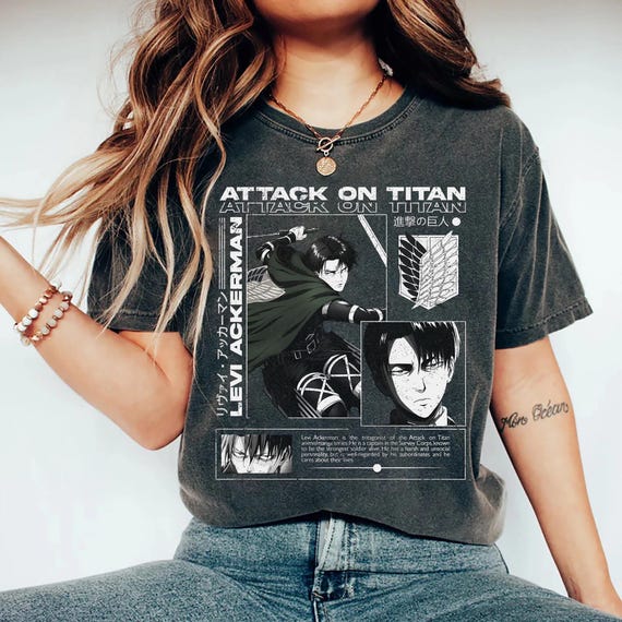 Levi Ackerman Shirt, Vintage Attack on Titan Tee, 90s Anime Bootleg Merch