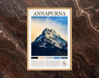 Annapurna Mount Poster: Annapurna Print, Annapurna Wall Art, Annapurna Photo, Himalaya Poster, Mountain Poster, Nepal Mountain, Nepal, Asia
