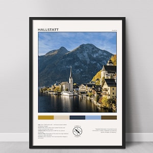 Hallstatt Poster | Hallstatt Print, Hallstatt Wall Art, Hallstatt Photo, Hallstatt Painting, Austria Printable Poster, Village Art, Austria