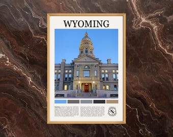 Wyoming Poster: Wyoming Print, Wyoming Paint, Wyoming Photo, Wyoming State Poster, Wyoming Wall Art, Wyoming State Capitol Poster