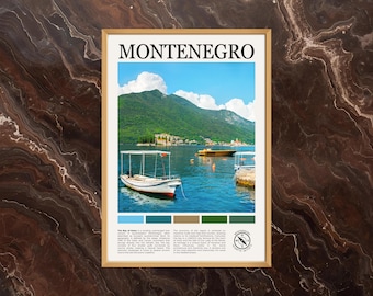 Bay Of Kotor Poster: Montenegro Print, Montenegro Paint, Montenegro Photo, Montenegro Wall Art, Montenegro Travel Poster, Montenegro Decor
