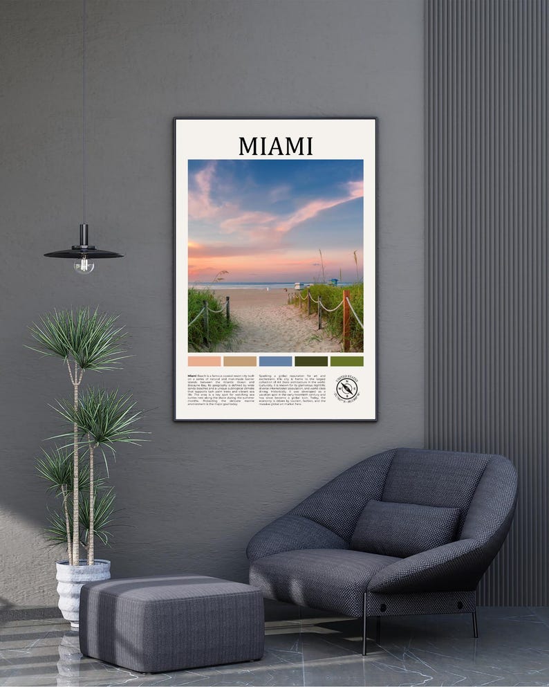 Maami R Miami Beach Poster: Florida Poster, Miami Beach Print, Miami Beach Real ...