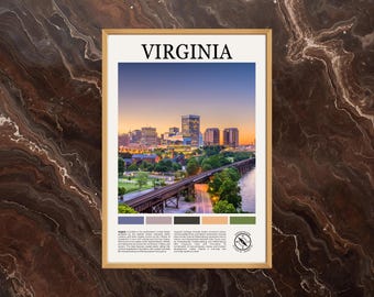 Virginia Poster: Virginia Print, Virginia Paint, Virginia Photo, Virginia State Poster, Virginia Wall Art, Virginia Poster Print, USA