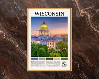 Wisconsin Poster: Wisconsin Print, Wisconsin Paint, Wisconsin Photo, Wisconsin Poster Print, Wisconsin State Capitol Poster