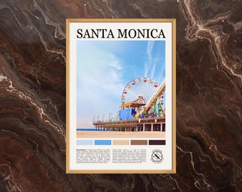 Santa Monica Poster: Santa Monica Print, Santa Monica Paint, Santa Monica Photo, California Poster, California Wall Art, Santa Monica