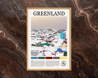 Poster della Groenlandia: stampa della Groenlandia, pittura della Groenlandia, foto della Groenlandia, arte murale della Groenlandia, poster di viaggio della Groenlandia, arredamento per la casa della Groenlandia