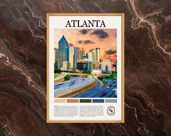 Poster di Atlanta: stampa di Atlanta, pittura di Atlanta, foto di Atlanta, arte murale di Atlanta, stampa di poster di Atlanta, poster stampabile di Atlanta