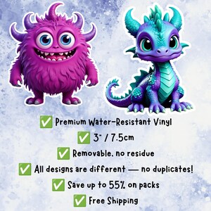 Monster Stickers | Bright, Bold, Cute Vinyl Sticker by Printopia Apparel