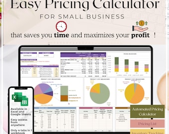 Super Easy Pricing Calculator Spreadsheet Template - for Small Business Owners