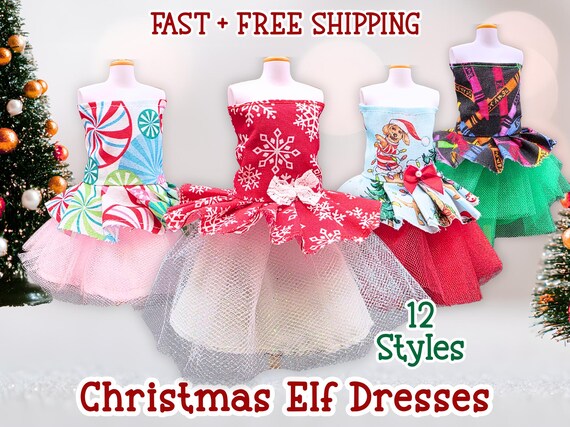 white christmas dresses Doll Tag Clothing Workshop Elf Doll Clothes Pattern 18 inch American Girl Dolls main image 0