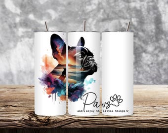 French Bulldog Stainless Tumbler – 20oz Coffee Mug Frenchie Cup Pet Lover Gift