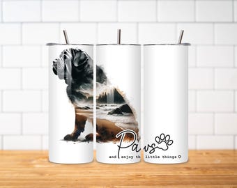 Gobelet mâtin napolitain : tasse de voyage en acier inoxydable, tasse cadeau pour amoureux des chiens