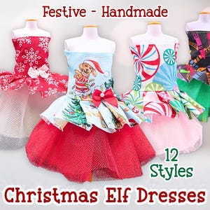 Abiti da elfo di Natale - 12 stili di abiti - Abiti fatti a mano - Collezione di abiti da elfo in tulle a strati