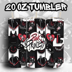 Punk Princess 20 oz. Tumbler Insulated Skinny Mug Gothic Punk Rock Emo Tattoo Aesthetic Alternative Fashion Merch Cup Punk Is Kind Bottle