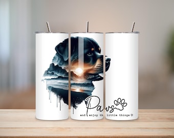 Rottweiler Travel Tumbler • Dog Mom or Dad Gift • Coffee Mug for Rottie Lovers