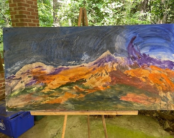 Electric Mountain Range– Large Original Oil Painting