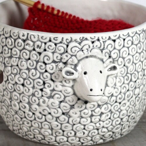 Sheep Knitting Bowl Yarn Bowl Pottery Ceramic Knitting or Etsy UK