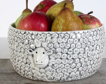 Sheep Fruit Bowl  Ceramic Pottery Ready to Ship Mother's day Gift