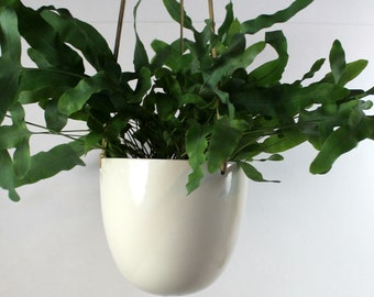 Hanging Planter White Small Pottery Ceramic  Ready to ship