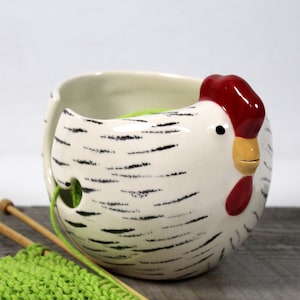 Hen Yarn Bowl Pottery Ceramic Gift knitter  Ready to ship