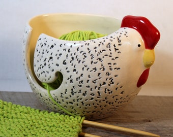 Hen Yarn Bowl Pottery Ceramic  Knitter Gift  Ready to ship