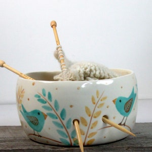 Large Yarn Bowl Pottery Ceramic Knitter gift Ready to ship image 2