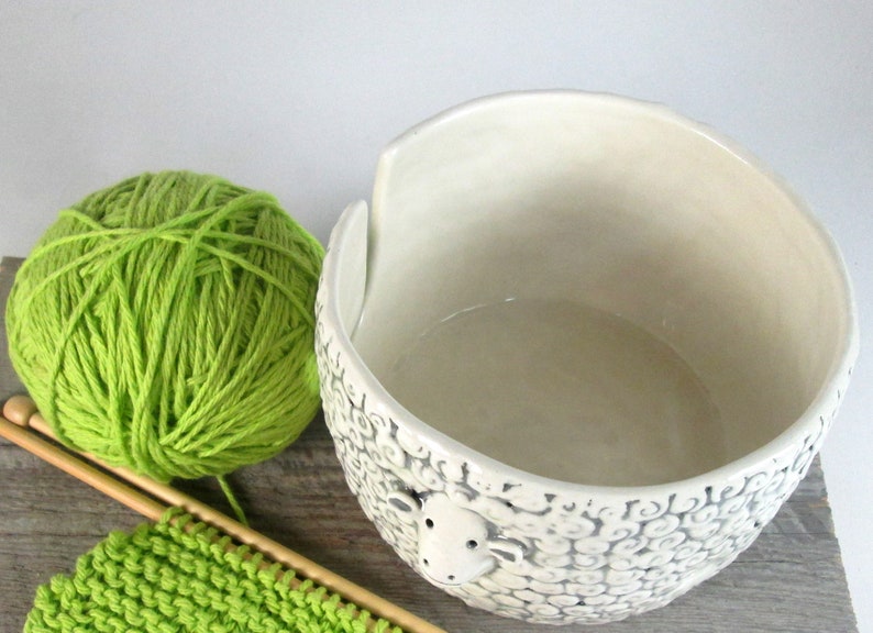 Sheep Knitting Bowl Yarn Bowl Pottery Ceramic Knitting or Etsy