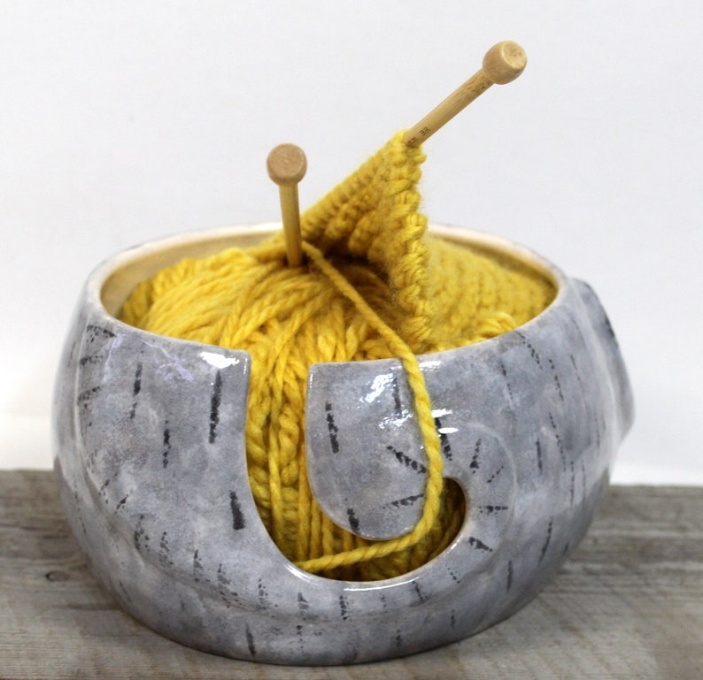 Cat Yarn Bowl Gift for knitter Pottery Ceramic Ready to ship image 4