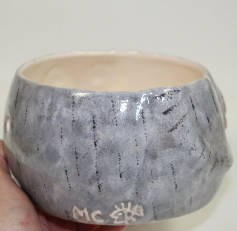 Cat Yarn Bowl Gift for knitter Pottery Ceramic Ready to ship image 7