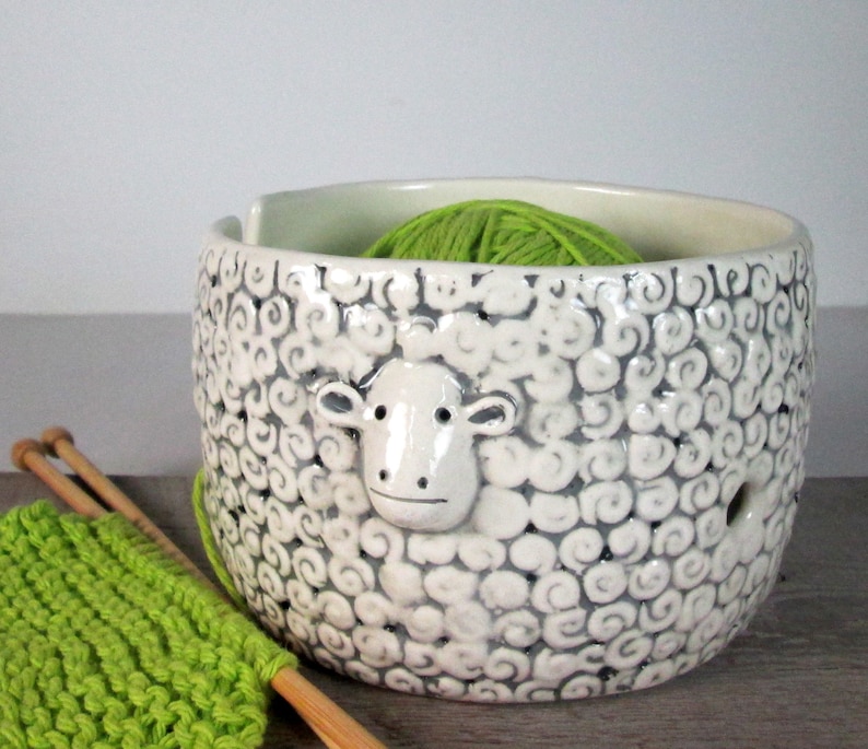 Sheep Knitting Bowl Yarn Bowl Pottery Ceramic Knitting or Etsy UK