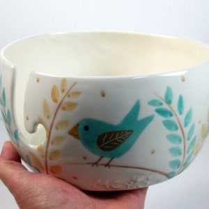 Large Yarn Bowl Pottery Ceramic Knitter gift Ready to ship image 4