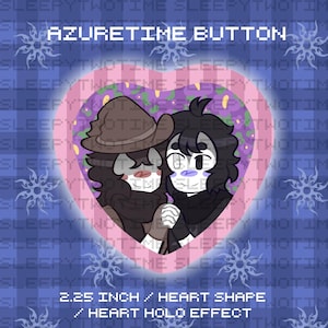 2.25 inch roblox forsaken azuretime heart button pin