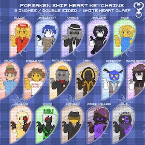 3 inch forsaken ship heart keychains